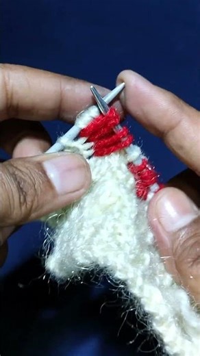 two colour knitting#handmade#diy#crochet#shortsfeed#stitch