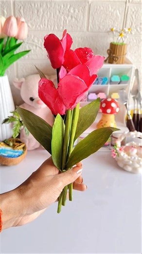 DIY Glue flowers 😱🌷 #shorts #painting #diy #craft #flowermaking #homedecor #bmartcreations #trending