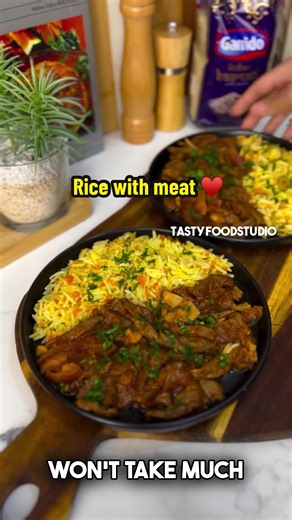 Rice with meat ♥️#meat #chicken #recipes #dieting #foodtiktokfood