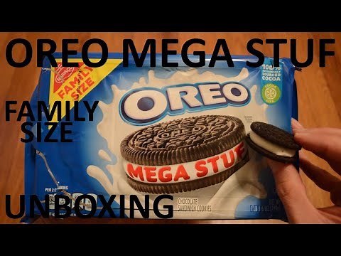 Unboxing Oreo Mega Stuf Chocolate Sandwich Cookies Family Size