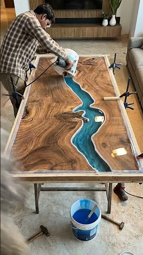 Building a Stunning Blue River Table from Raw Wood ✨🪵 | Ultimate Epoxy Resin Timelapse