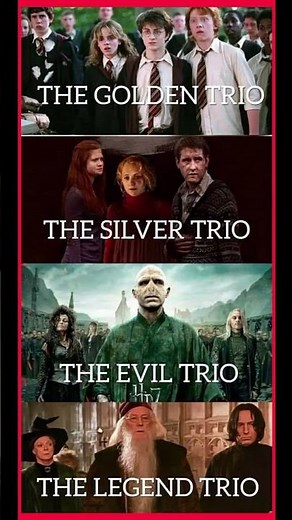 TitleGolden Trio vs Silver Trio vs Evil Trio vs Legend Trio | Best Groups in Harry Potter 🔥