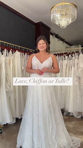 Lace, Chiffon or Tulle? Brides, which is your favorite fabric by looking? #brides #bridestobe #bridal #wedding #weddingdresses #weddingdress #bridalboutique #wedding | Main Street Bridal