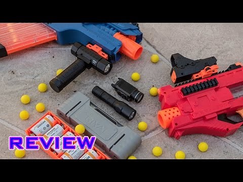 [REVIEW] Nerf Rival Accessories | Red Dot Sight, Tactical Flashlight, & Rechargeable Battery!