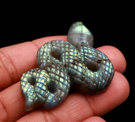 Labradorite Python Shape Carving, Snake Shape Carved Gemstone, Home Decor Ideas, Skull, Crystal Gifts, Snake Carvings 52 MM - Etsy