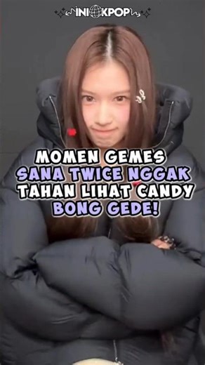 The Adorable Moment TWICE's Sana Can't Stand Seeing Big Candy Bong! #kpop #shorts