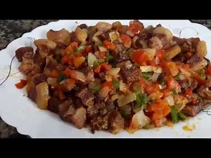 Jerky fried in butter with vegetables / Jabá dried meat, delicious 🥩