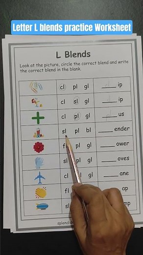 letter L beginning blends activity worksheets #splendidmomsphonics #education #englishreading