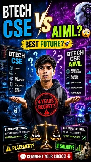 BTech CSE vs CSE AIML 😳 Which is Better in 2026?