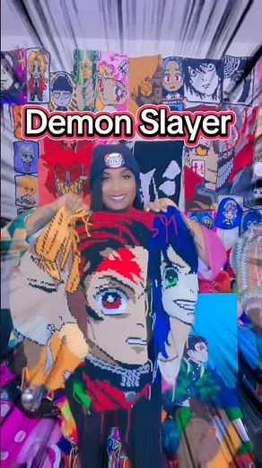 Crochet Demon Slayer tapestry crochet ,crochet tapestry