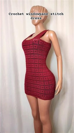 crochet windowpane stitch mini dress tutorial now available#crochet#crochetdress#dresstutorial#fyp