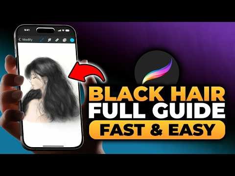 Procreate Tutorial Black Hair (BEST FULL GUIDE) | FAST & EASY | NO Yapping, To The Point!