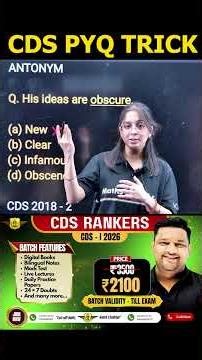 CDS VOCABULARY PYQs In a Flash🤩 #cds #cdsexamcurrentaffairs #cdsenglish #cds2026planner #cdspyqs