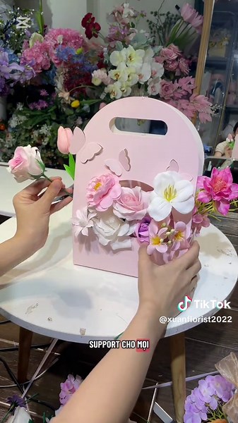 Hướng dẫn cách cắm giỏ hoa bướm siêu xinh mà không bị đổ hoa nha #giohoabuom #giohoa #xuanflorist #huongdangoihoa