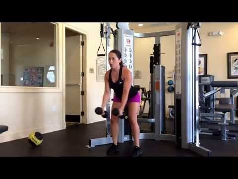 How to do a rear deltoid fly with dumbbells-Ashley Drummonds