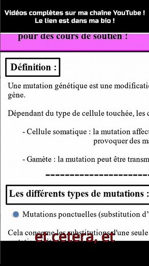 Définition d'une mutation génétique - Cours de biologie