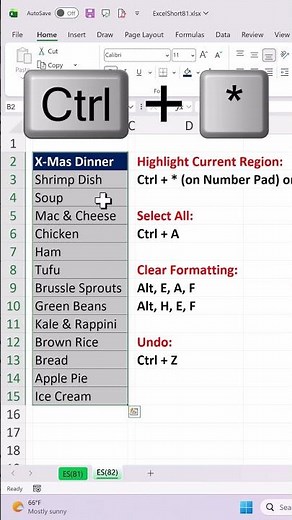 Excel Keyboard to Select Full Range & Remove Only The Formatting!!!! Excel Short 82