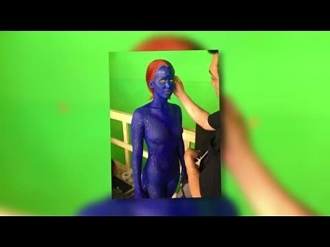 Jennifer Lawrence Gets Naked and Painted Blue as X-Men's Mystique - Splash News | Splash News TV