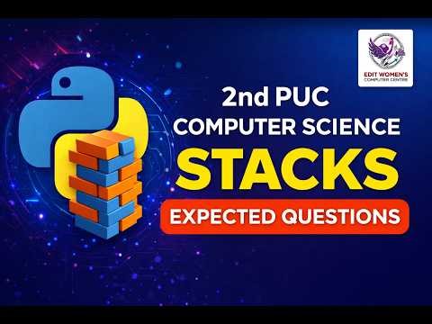 STACKS in PYTHON 2nd PUC | Important Questions
