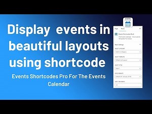 Introduction || Events Shortcodes Pro For The Events Calendar