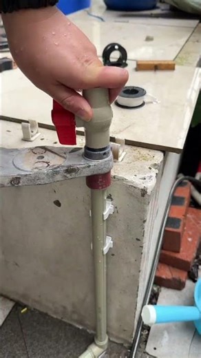 PVC pipe joint installation Secure, clean, and well-aligned. #pvc #plumbing #diyprojects #fyp