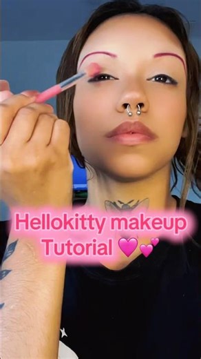 Hello kitty makeup tutorial 🩷#makeupshorts #makeuptutorial #makeup