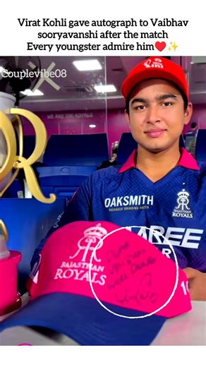 ViratKohli gave autograph to Vaibhav sooryavanshi♥️✨#viratkohli #vaibhavsuryavanshi#ipl2026#cricket