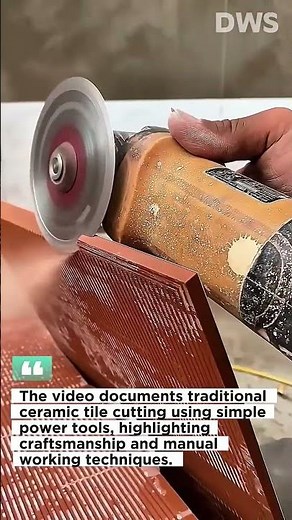 Traditional Tile Cutting | Manual Ceramic Cutting with Angle Grinder