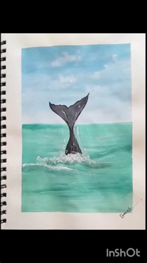 Whale🐋 Tail Painting Tutorial | Easy Acrylic Ocean Art Step by Step #shorts #art #painting #drawing