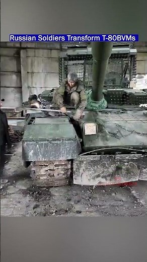 Russian T-80BVMs Get DIY Armor Upgrades in the Field!