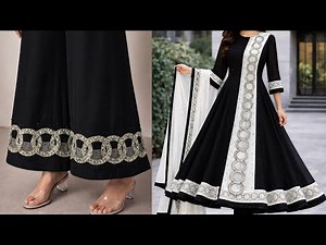 Simple Sewing Machine Cutwork Embroidery Design✨New Trouser design 2025🔥Cutwork Kurti Trouser design