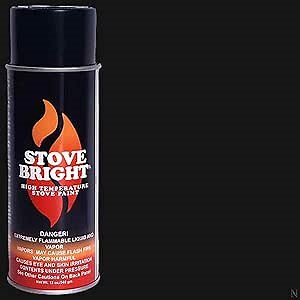 Stove Bright High Temp Paint - Satin Black Paint - 8116 | Heat Resistant Spray for Wood Stove BBQ Grill Fireplace Engine | Satin Finish | Rust Resistant Metal Coating | Withstands 1200°F | Primer Friendly