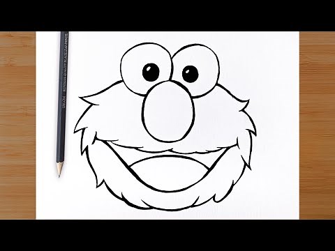 How to Draw Elmo's Face from Sesame Street ✨ Step by Step - Easy Drawing ✏️