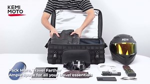 KEMIMOTO Motorcycle Travel Luggage 53L Trunk Rack Tail Bag Helmet Bag Compatible with Touring Trike Models Road King Street Glide Road Glide