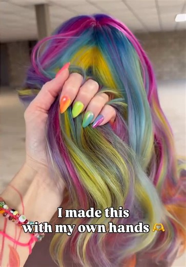 Because AI can’t do THIS. 👏🏼 Art is created by the color-stained hands of hairstylists. 🌈 But every artist needs their favorite tools at their side. REVEAL film helped create this rainbow hair masterpieces by sticking effortlessly, keeping those sections clean and bright, and allowing the stylist to color map and layer with ease. ✨ Shoutout to @Rainbow Artist for this absolute MASTERPIECE! Go give her a follow if you aren’t already for amazing behind the chair education. 🎨 #hairtok #hairstyl