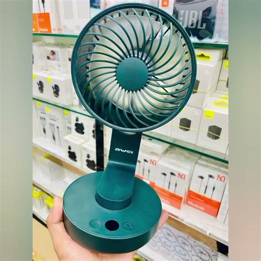Awei F34 Strong Wind Air Circulation Wide Angle Night Lamp Fan 4000mAh