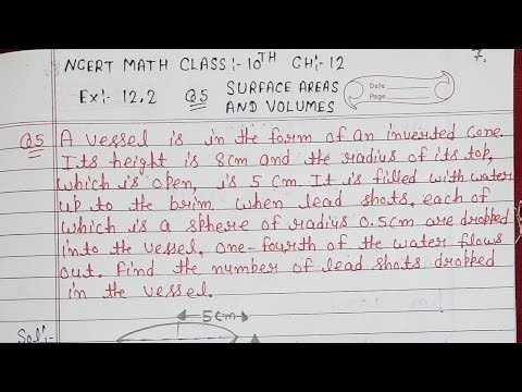 Class 10 Maths | Chapter 12 – Surface Areas and Volumes | Exercise 12.2 Questions 5 & 6 | Full NCERT