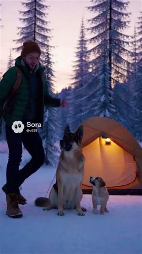 Brave Kind dog protects puppy from attacking pack of wolves! ❤️ #believeindog #dogsforever #dogs