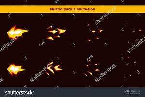 Vector Fire Weapon Muzzle Explosion Animation Stock Vector (Royalty Free) 1154480956 | Shutterstock