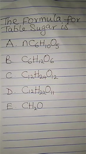 Formula for Table Sugar #tablesugar #sucrose