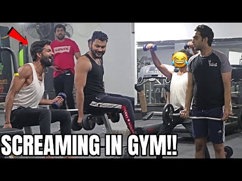 Screaming in GYM Prank | Disturbing Bodybuilders | LahoriFied