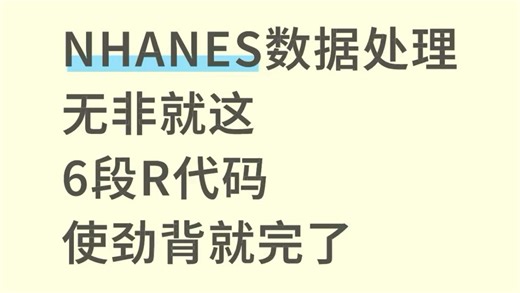 NH ANES数据处理无非就这6段代码抓紧背吧（附学习指南）