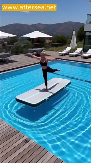 Aqua Yoga on an Air Track! Ultimate Floating Stability #airtrack #aftersea #b2b