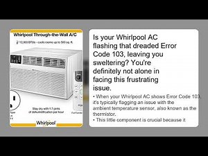 Whirlpool AC Error Code 103 – What It Is & Simple Fix