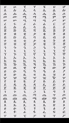 all amharic alphabet #english #languagelearning #አማርኛ #amharic