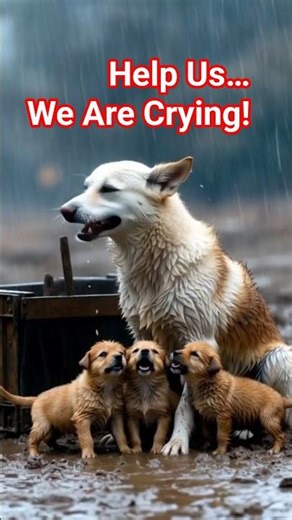 Crying in the Rain: A Mother Dog’s Plea for Her Puppy