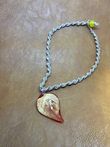 100% Hemp Macrame Necklace With Large Fall Leaf Glass Pendant - Etsy