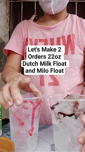 How to Make 2 Orders 22oz Dutch milk float and Milo Float ❤️ #fypシ #smallbusiness #shortvideo