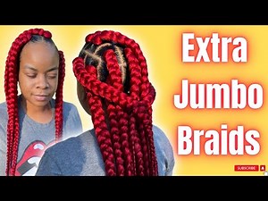 Extra jumbo box braids | rubber band method | Beginner Friendly