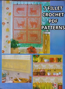 7 Fillet Crochet Cat Patterns PDF Instant Download - Etsy